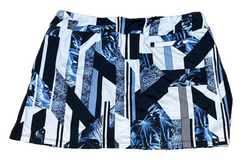 Tail White Label Women's Black, White & Blue Print Golf Skort Size XL - 0