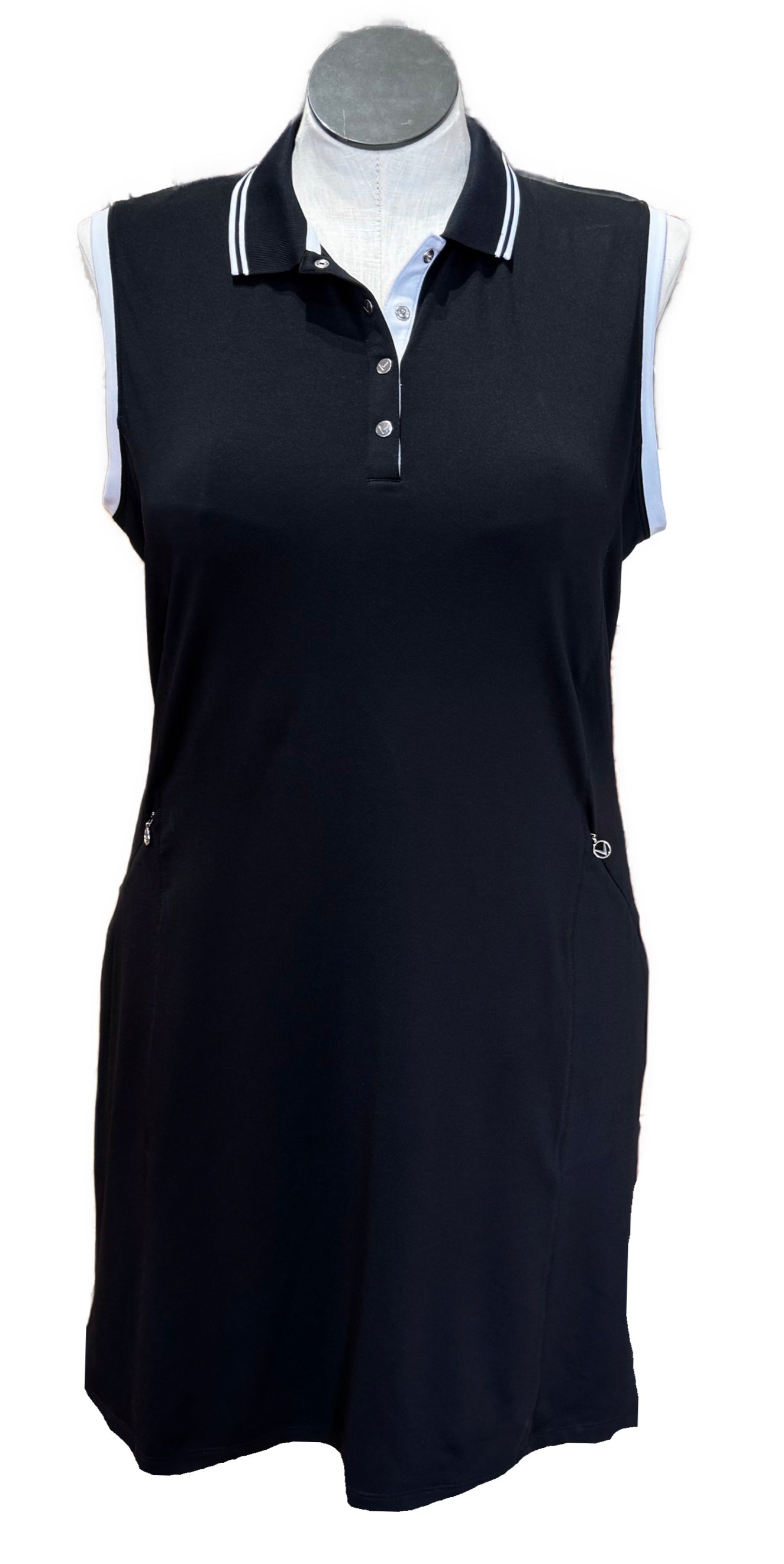Callaway Women's Black Sleeveless Golf Dress w/White Outlining Size XL