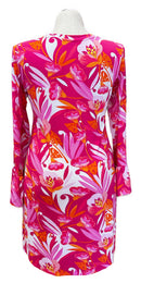 New Ibkul Crew Neck Dress w/ Bell Sleeves - Caroline Pink Combo MSP$118-2