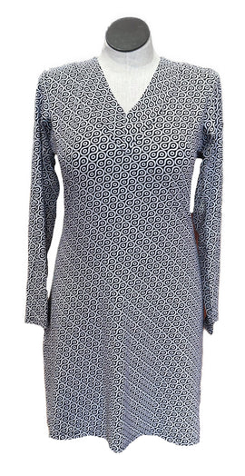 Ibkul Crew V-neck Dress  - Black/White Size L MSP$118