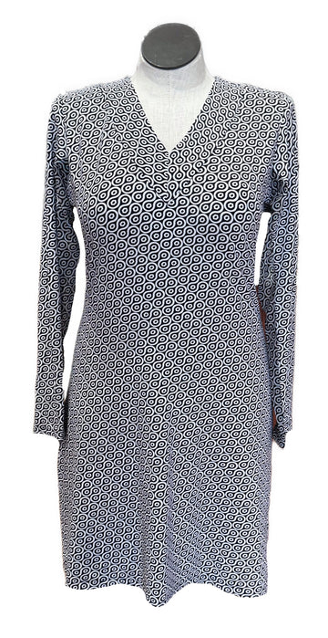 Ibkul Crew V-neck Dress  - Black/White Size L MSP$118