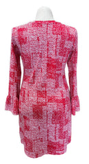 New Ibkul Crew Neck Dress w/ Bell Sleeve - Diane- Watermelon Size L MSP$118-2