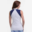 New EP NY Women's Sleeveless Convertible Collar Golf Polo - White Multi MSP$80-2