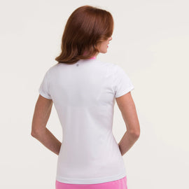 New EP NY Cap Sleeve Zip Mock Golf Polo - White Mulți MSP$88 - 0