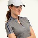 New EP NY Women's Short Sleeve Zip Mock Golf Polo - Gray MSP$84-2
