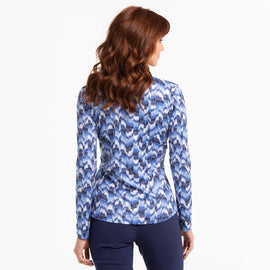 New EP NY Bargelp Print Long Sleeve Zip Golf Polo MSP$97 - 0