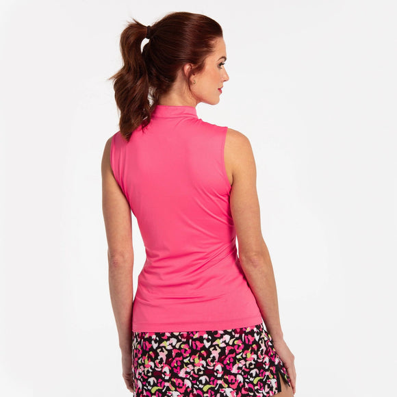 New EP NY Sleeveless Mandarin Collar Golf Polo - Ruby Peach MSP$80