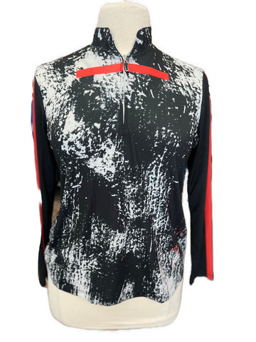 Jamie Sadock Sunsense Black & Gray Long Sleeve Golf Top Size L MSP$99