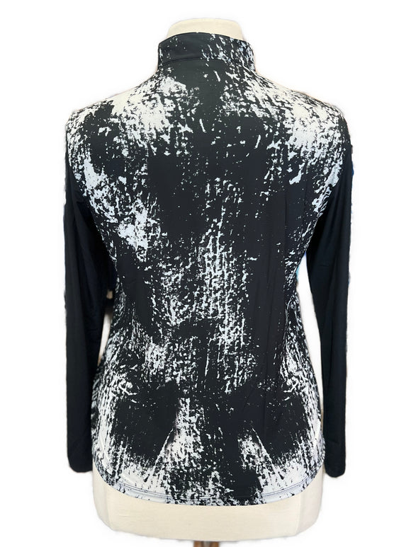 Jamie Sadock Sunsense Black & Gray Long Sleeve Golf Top Size L MSP$99