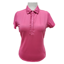 Golftini Pink Polo w/ Ruffle Placket Size M MSP $72-1