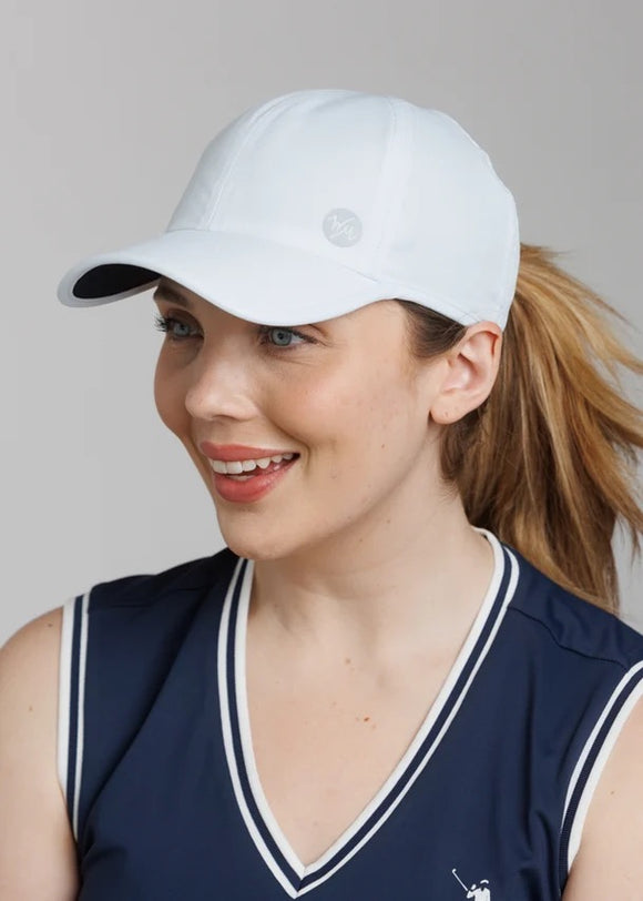 New WIlliam Murray Women's White High Ponytail Tech Hat 2.0