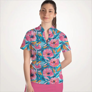 New Skort Obsession Miley's Flower Zip Golf Polo