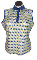 Monterey Club Sleeveless Zig Zag Polo Size XL-1