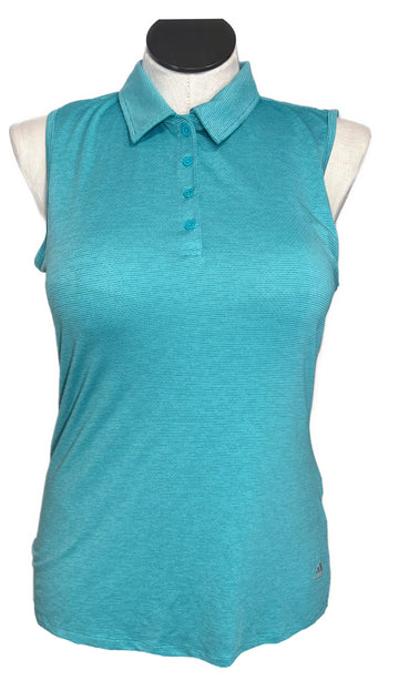 New Adidas Women's Space Dye Sleeveless Golf Polo MSP$50