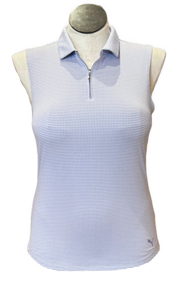 Puma Lavender Grid Sleeveless Polo Size L
