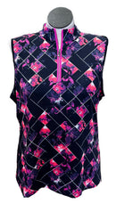 Tail White Label Navy, Pink & Purple Floral Print Sleeveless Golf Top Size XXL-1