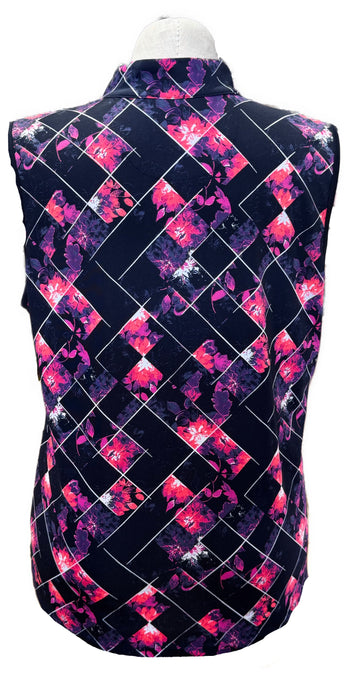 Tail White Label Navy, Pink & Purple Floral Print Sleeveless Golf Top Size XXL - 0