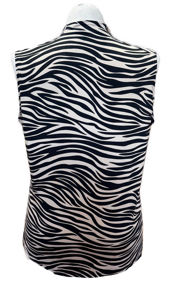 Tail Women's Tan & Black Zebra Print Sleeveless Golf Top Size XXL