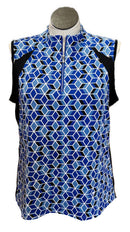 Tail Women's Blue & Black Geometric Print Sleeveless Golf Top Size XXL-1