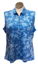 Dunning Women's Blue & Light Blue Floral Sleeveless Golf Top Size XXL-1