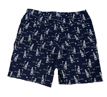 Izod Golf Navy Golf Bag Print Shorts Size 12 - 0