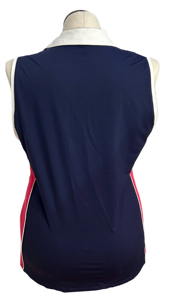 New Kinona Bump & Run Navy/Pink Sleeveless Golf Top Size XL MSP$114