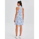New Soneven Blue Leopard V-Neck Racerback Sleeveless Dress Size M-2