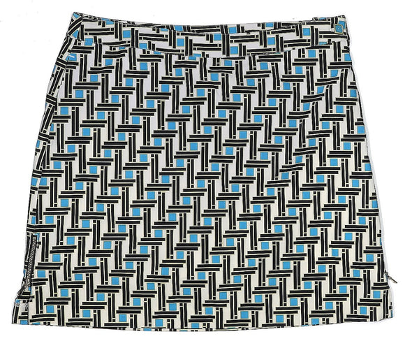 EP Pro White, Navy & Turquoise Patterned Skort Size 12 MSP$88