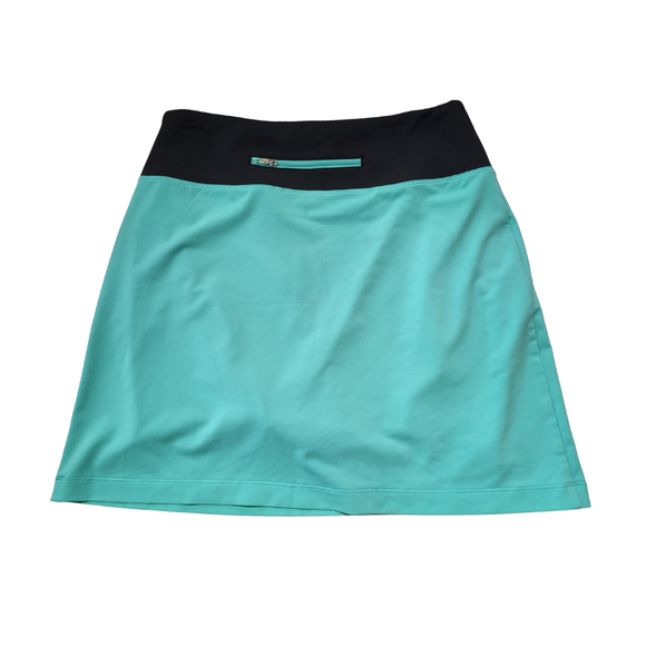 Annika by Cutter & Buck Aqua, Black & White Colorblock Skort Size S