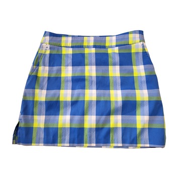 Women's Izod Blue/White/Yellow Plaid Golf Skort Size 2