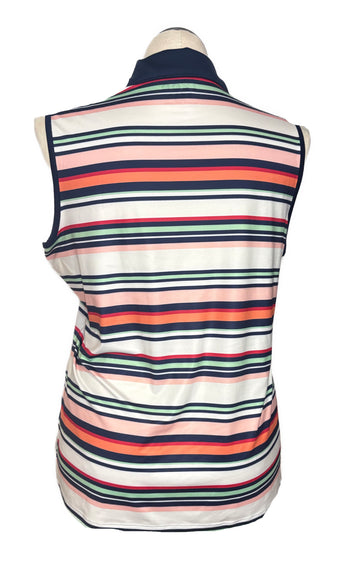 Izod Golf Multicolored Horizontal Stripe Sleeveless Size XL - 0
