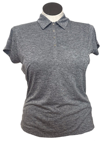 New Callaway Women's Heather Gray Snap Golf Polo Size L MSP$70