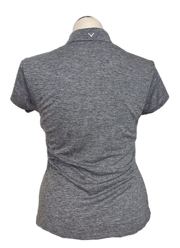 New Callaway Women's Heather Gray Snap Golf Polo Size L MSP$70 - 0