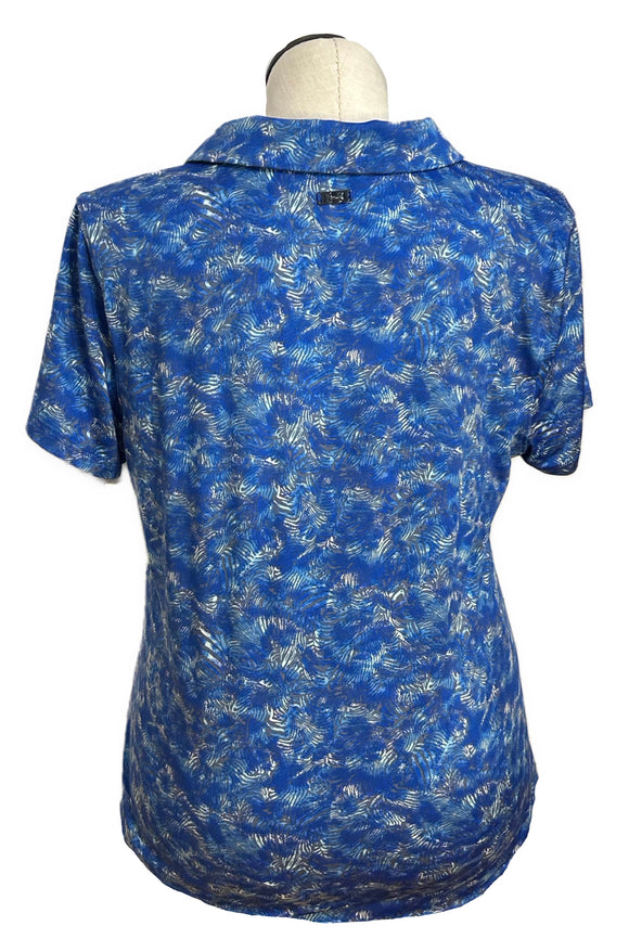 Under Armour Blue & Gray Print Golf Polo Size XL