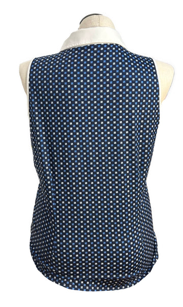 Belyn Key Navy Square Print Sleeveless Golf Polo Size XL - 0
