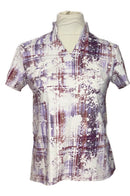 Foray Golf Women's White & Purple Print Short Sleeve Golf Polo Size XS MSP$120-1