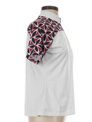 Tail Women's White Short Sleeve Golf Top w/ Maroon & Black Inserts Size S-2