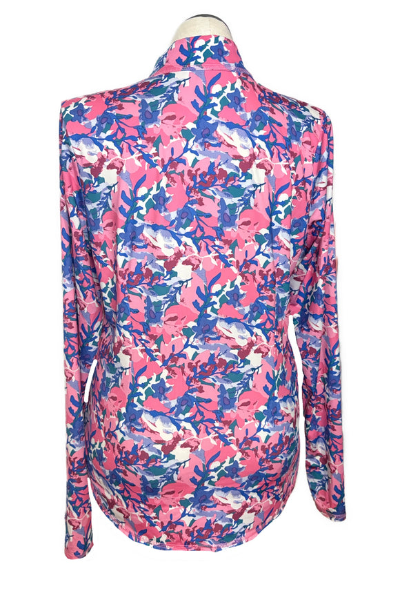 Jofit Pink Floral Camo Mock Pullover Size XL