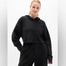 Athleta Black Crop Knit Hoodie Size XS-1