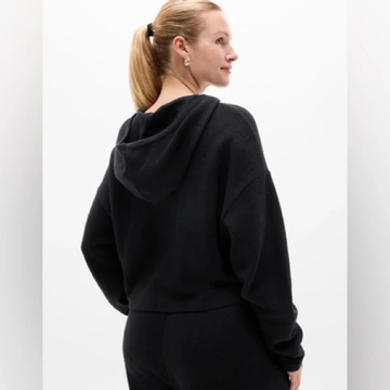 Athleta Black Crop Knit Hoodie Size XS - 0
