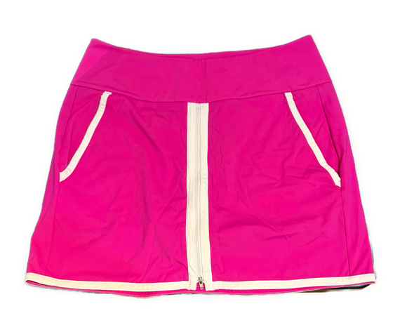 Kinona Hot Pink & White Center Zip Skort Size L