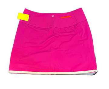 Kinona Hot Pink & White Center Zip Skort Size L - 0