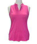 Jofit Women's Pink Sleeveless Golf Top w/Ruffled Collar Size M-1