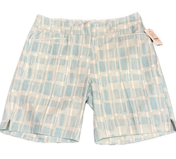 New Adidas White & Turquoise Printed Shorts Size 6 MSP$70