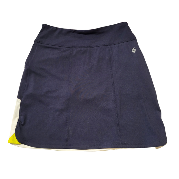 GGBlue Navy & White Colorblock Skort w. Yellow Zippers Size XS