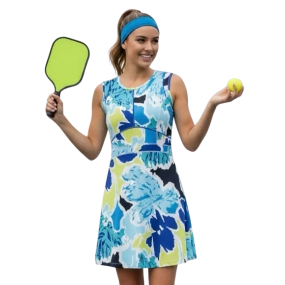 Title Nine Blue, Royal, Aqua & Lime Dream Dress Size L