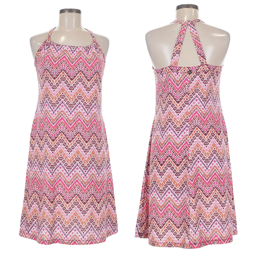 psychedelic colorful spiral print halter mini dress Summer Oasis Tropical ONE-HONEY-STYLE