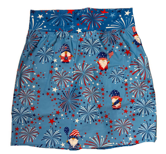 New Skort Obsession Fireworks & Gnomes Skort Size XS