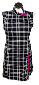 Kinona Black & White Plaid Dress w/ Hot Pink Peekaboo Size L MSP$159-1