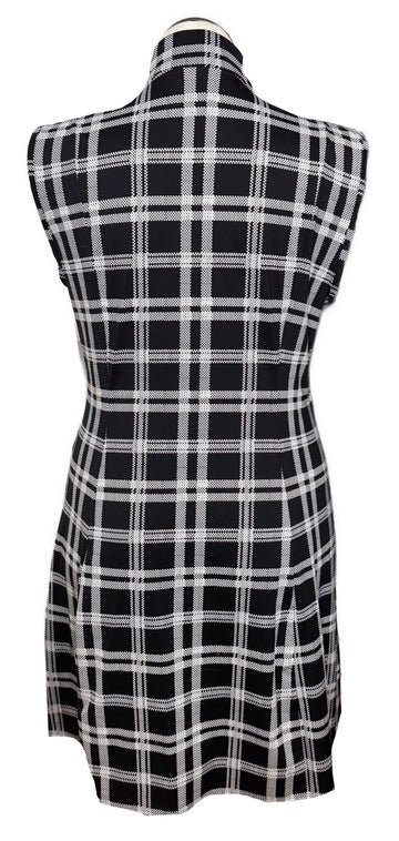 Kinona Black & White Plaid Dress w/ Hot Pink Peekaboo Size L MSP$159 - 0